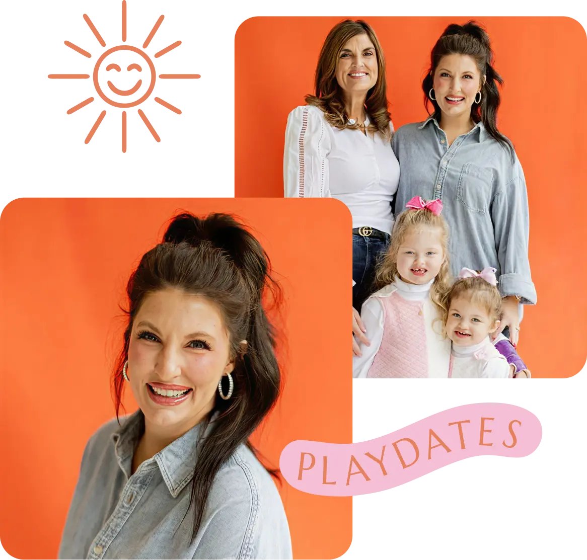 an image of the owner with two daughters